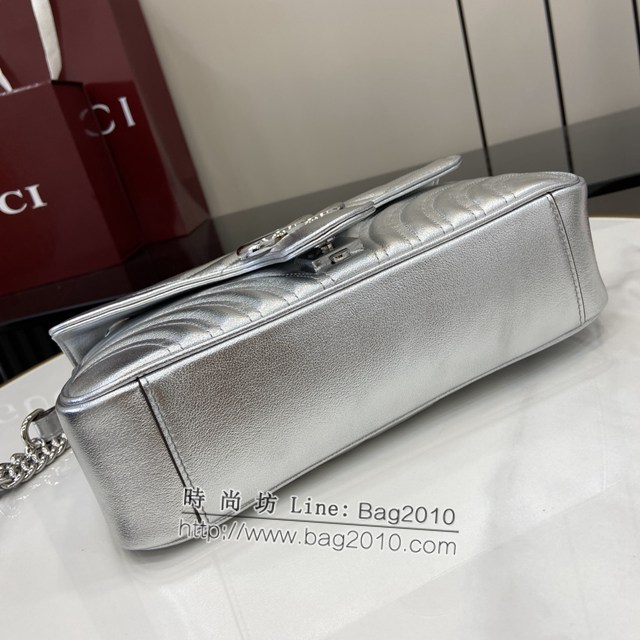 Gucci專櫃古馳最新款Marmont系列小號肩背包鏈條女包 jh2058型號：443497